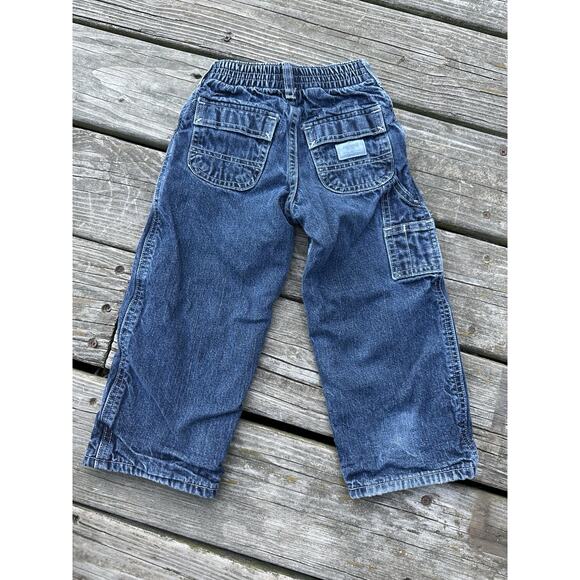 OshKosh Toddler Boys Fleece-Lined Jeans 2/2T Denim Reinforced Knees - Picture 3 of 10